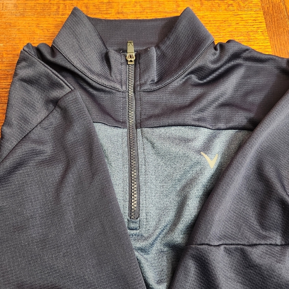 Callaway Pullover Golf Sweatshirt Large Blue Colorblock Quarter Zip Long Sleeve - Picture 9 of 11